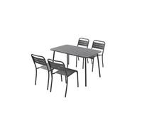 Ensemble table de jardin 120 cm et 4 chaises BERGAME