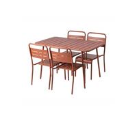 Bergame - Ensemble Table De Jardin 120 Cm Et 4 Chaises Terracotta
