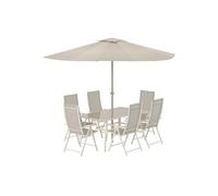 Ensemble Table de Jardin 6 Chaises Brekki 150cm Beige