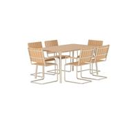 Ensemble Table de Jardin & 6 Chaises Holmsund 150cm Naturel