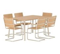 Ensemble Table de Jardin & 6 Chaises Holmsund 150cm Naturel Naturel