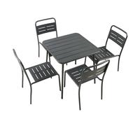Bergame ensemble table de jardin carrée 70cm et 4 chaises