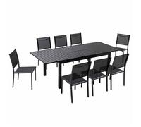 Ensemble table de jardin en aluminium avec 8 chaises Butterfly - Oviala