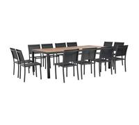 Ensemble table de jardin en céramique effet bois et 12 chaises - Oviala
