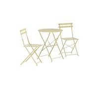 Ensemble Table de Jardin et 2 Chaises Tao 71cm Jaune