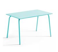 Ensemble Table De Jardin Et 4 Fauteuils En Métal Turquoise Bleu