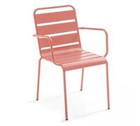 Ensemble Table De Jardin Et 8 Fauteuils En Métal Argile Et Gris