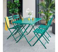 Ensemble table de jardin pliante rectangle + 2 chaises GREENSBORO Opale 4 places - Acier, Traitement anti-rouille renforcé Hespéride