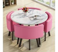 Ensemble table de négociation carrée/ronde avec 4 chaises, meuble polyvalent pour salle à manger et salle de conférence, salon d'affaires, parfait pour les réunions
