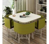 Ensemble table de négociation carrée/ronde avec 4 chaises pour salle de conférence, salon et salon - Design vert polyvalent - Taille universelle