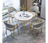 Ensemble Table de négociation, mobilier de Salle de conférence Rond/carré avec chaises, Table d'accueil élégante pour la Maison et Le Bureau, Couleur Grise, idéal pour Un Usage Familial et