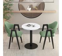 Ensemble table de négociation ronde 3 pièces avec 2 chaises rembourrées en polyuréthane pour bureau, réception, petite salle de conférence, café, cuisine, club