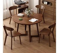 Ensemble table de réception et 4 chaises modernes en noyer pour réunions d'affaires, salle à manger et salon Table de négociation élégante 80 x 75 cm pour espaces de loisirs