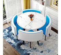 Ensemble table de réception et chaise de bureau bleu ciel - Table basse et chaises élégantes pour cuisine, salle de réunion, bibliothèque, cinéma, magasin de thé - Combinaison de meubles modernes
