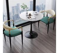 Ensemble table de réception et chaise de bureau de luxe avec petit canapé rond, base en métal, table basse élégante pour balcon, table basse pour négociation et relaxation des invités