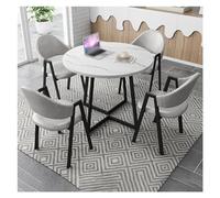 Ensemble table de réception et chaise de bureau gris clair - Petite table de conférence ronde pour réunions, négociation d'entreprise, mobilier élégant pour club de club
