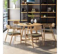 Ensemble table de réception et chaise de bureau - Meubles de conférence ronds - Table de négociation à 4 chaises - Table de salle à manger et table basse élégante pour la cuisine - Taille : 90 cm