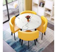 Ensemble table de réception et chaises de bureau jaune élégant - Table basse moderne et chaises pour cuisine, salle de réunion, bibliothèque, cinéma, magasin de thé - Ensemble de meubles élégants