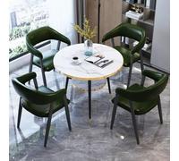 Ensemble table de réception et chaises de bureau vert foncé Table de conférence ronde pour 4 négociations et sièges de club pour hôtel hall d'entrée et café Design élégant et fonctionnel