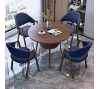 Ensemble table de réception ronde 80 cm bleu foncé multi-usage pour petite salle à manger de conférence