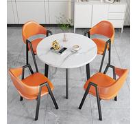 Ensemble table de réception ronde et chaises, 1 table avec 4 chaises, idéal pour le bureau, la maison ou le salon