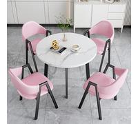 Ensemble table de réception ronde et chaises, 1 table avec 4 chaises, idéal pour le bureau, la maison ou le salon