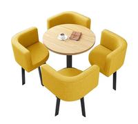 Ensemble table de salle à manger 4 personnes - Table de réception élégante et chaises pour la maison, le salon, le balcon, le café, la salle de pause - Design moderne, meuble peu encombrant