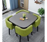 Ensemble table de salle à manger avec 1 table et 4 chaises pour le bureau et la maison, convient pour le hall, le balcon, le centre commercial et les zones d'étude