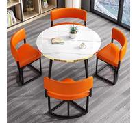 Ensemble table de salle à manger avec 4 chaises, petite table basse et chaise, table de réception, table de négociation commerciale et chaise, pour la maison et le bureau