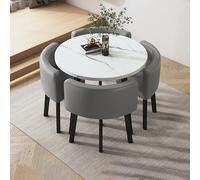 Ensemble table de salle à manger avec 4 chaises pour petits espaces - Design moderne, parfait pour la cuisine ou la salle à manger, mobilier compact et fonctionnel pour des espaces de vie confortables