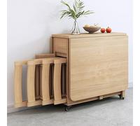 Ensemble table de salle à manger avec 4 chaises, table de cuisine extensible en bois, bureau mobile pliable, design polyvalent 3 en 1 pour les petits espaces