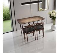 Ensemble table de salle à manger avec 4 chaises, table et chaises, table de négociation moderne et chaise, mobilier rectangulaire peu encombrant (2 chaises, 120 x 60 x 75 cm)