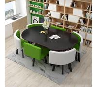 Ensemble table de salle à manger avec 6 chaises pour bureau et réception, bureau, table de conférence et cuisine, petit déjeuner, 90 cm x 150 cm