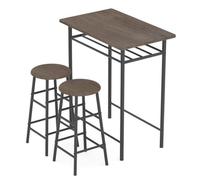 Ensemble table de salle à manger avec chaises avec cadre en métal, repose-pieds et rangement intégré, assemblage facile, idéal pour la cuisine et le salon