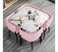 Ensemble table de salle à manger avec chaises, base en métal robuste pour la maison, la cuisine, les petits espaces de conférence et les bureaux