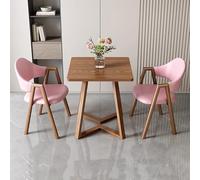 Ensemble table de salle à manger avec table basse et chaises en cuir synthétique - Fauteuils rembourrés pour cuisine et bureau de réception en plusieurs couleurs