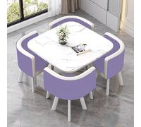 Ensemble table de salle à manger carrée avec 4 chaises - 80 x 80 cm Petites tables de salle de conférence et de négociation pour 4 personnes