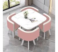Ensemble table de salle à manger carrée avec 4 chaises - 80 x 80 cm Petites tables de salle de conférence et de négociation pour 4 personnes
