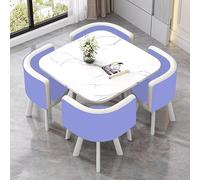 Ensemble table de salle à manger carrée avec 4 chaises - 80 x 80 cm Petites tables de salle de conférence et de négociation pour 4 personnes