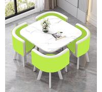 Ensemble table de salle à manger carrée avec 4 chaises - 80 x 80 cm Petites tables de salle de conférence et de négociation pour 4 personnes