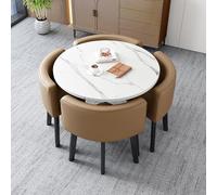 Ensemble table de salle à manger carrée avec chaises - Table de réception et chaise en marbre pour négociation de bureau