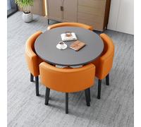 Ensemble table de salle à manger carrée avec chaises - Table de réception et chaise en marbre pour négociation de bureau