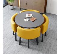 Ensemble table de salle à manger carrée avec chaises - Table de réception et chaise en marbre pour négociation de bureau