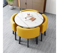 Ensemble table de salle à manger carrée avec chaises - Table de réception et chaise en marbre pour négociation de bureau