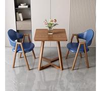 Ensemble table de salle à manger carrée avec table basse et 2 chaises rembourrées, fauteuils en similicuir pour cuisine, bureau et réception