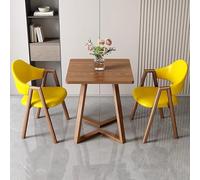 Ensemble table de salle à manger carrée de 61 cm - 1 table basse et 2 fauteuils rembourrés en similicuir pour cuisine et bureau - Tissu kaki élégant - Meuble de salle de réception moderne