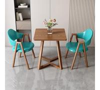 Ensemble table de salle à manger carrée de 61 cm avec 1 table basse et 2 chaises rembourrées en cuir synthétique, meubles de réception et de cuisine modernes et fauteuils élégants en plusieurs