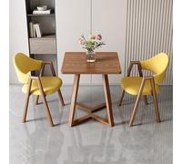 Ensemble table de salle à manger carrée de 61 cm avec 1 table basse et 2 chaises rembourrées en similicuir - Meuble moderne de cuisine et de réception en kaki - Fauteuils élégants pour salle à manger