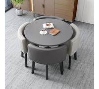 Ensemble table de salle à manger carrée en marbre avec chaises - Table de négociation et chaise de réception - Ensemble simple et élégant pour la maison ou le bureau