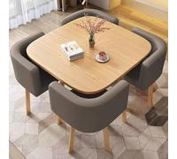 Ensemble table de salle à manger carrée moderne gris foncé - Table de conférence et salle de pause avec chaises - Combinaison élégante de meubles de réception et de loisirs